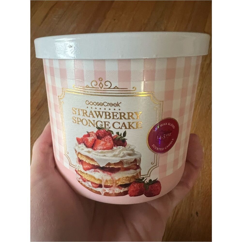 Strawberry Sponge Cake Scented Candle - 3 Wick Brand New